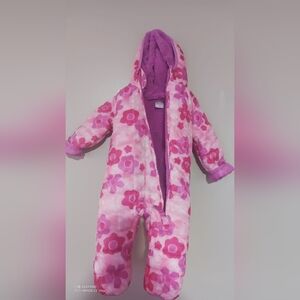 Pink Floral Baby Snowsuit